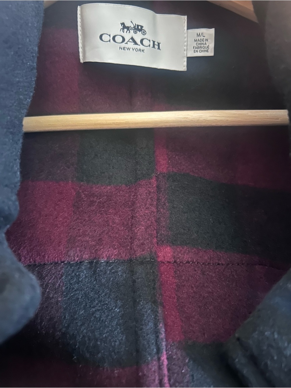 Coach Black Wool Cape Coat with Toggle Closures - Picture 5 of 6